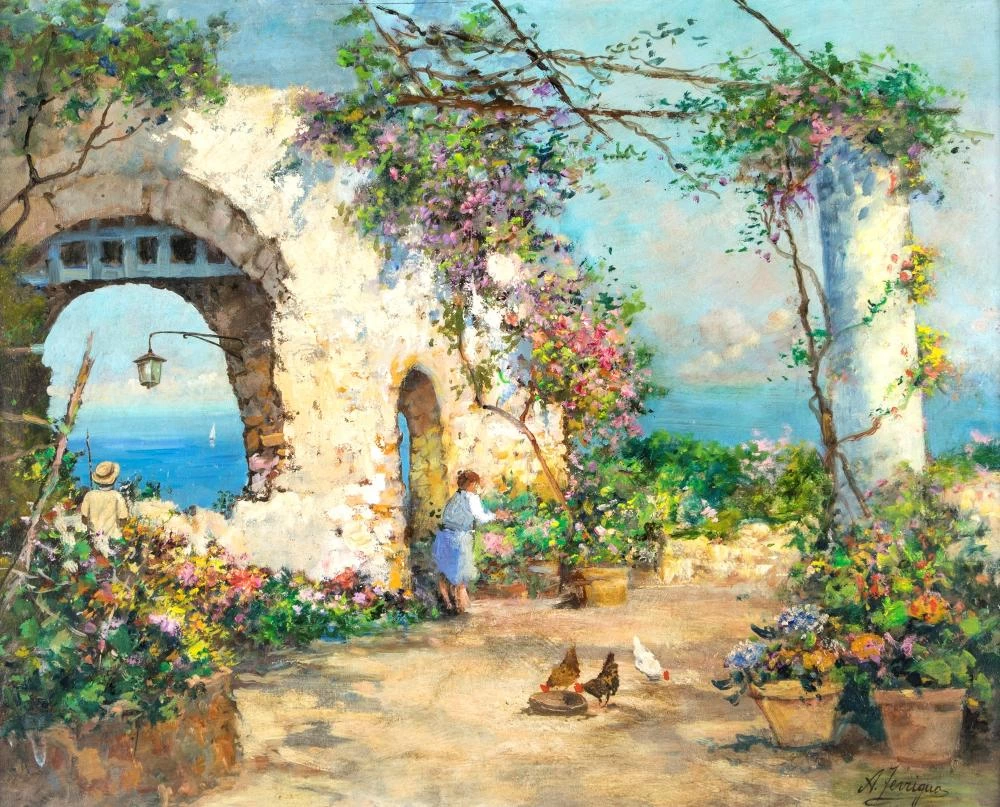 Giardino con polli 1